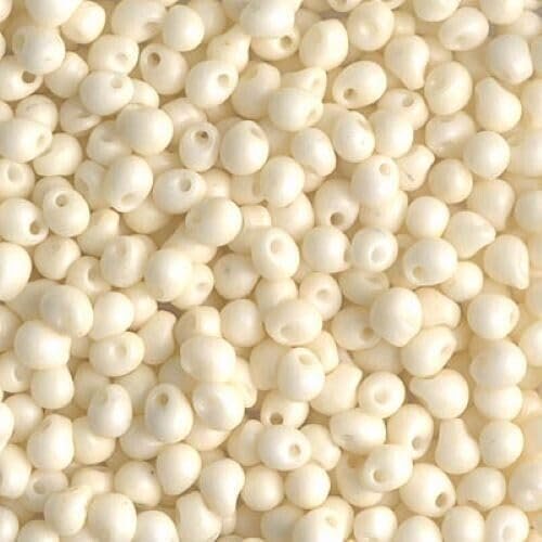 DP-2021, Matte Opaque Cream, 10g, 3.4mm Drop/Fringe Beads, (db-64)