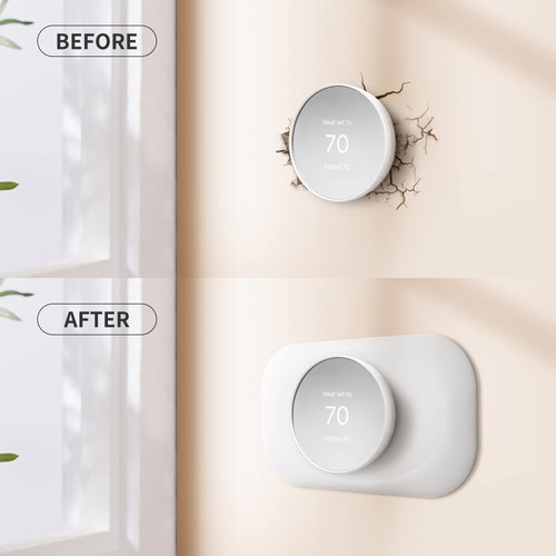 Compatible with Google Nest Thermostat 2020 Wall Plate Cover - Petrichor Nest Thermostat Trim Kit, Made for Google Nest Thermostat 2020, Cover Imperfections Easy to Install - Snow