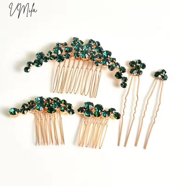 VMila Wedding Pearl Hair Comb Wedding Hair Comb Bridal Hair Accessories Pearl Flower Hair Accessories For Women Girls Wedding Hair Accessories (Green)