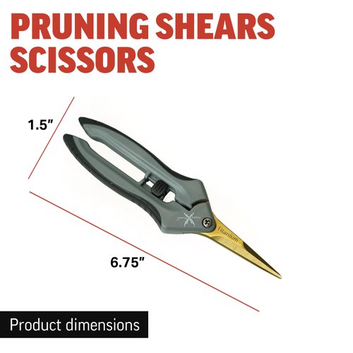 Piranha Pruner Trimming Scissors Garden Shears, Plant Trimmers, Gardening Hand Tools, Straight Titanium Blade