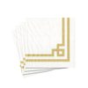 Caspari Rive Gauche Paper Cocktail Napkins in Gold & White - 20 Per Package, 12541C