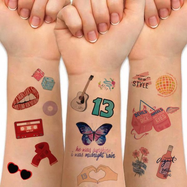 Temporary Tattoos Gift For Fan Birthday Party Decorations 80 Pcs Hand Face Tattoo Stickers Party Favor Party Supplies Gift For Kid Boy Girl Adult Christmas Holiday Gifts (Concert Tattoo) 556