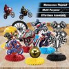 EmmgHen 9 Pcs Dirt Bike Party Centerpieces Motorcycle Motocross Racing Cross Country Themed Honeycomb Centerpieces 3D Table Toppers Decor Party Decorations Supplies for Boys Men Birthday Baby Shower