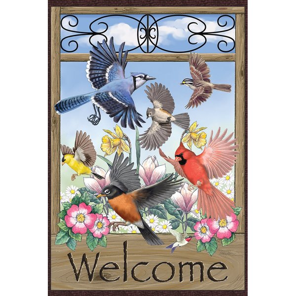 Toland Home Garden 119809 Welcome Wings Welcome Flag 12x18 Inch Double Sided Welcome Garden Flag for Outdoor House Bird Flag Yard Decoration