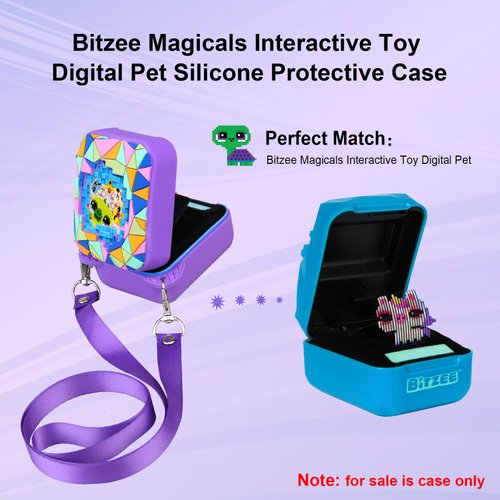Elonbo Silicone Protective Case for Bitzee Magicals Interactive Toy, Virtual Toy Storage Cover, Electronic Pets Kids Toys Holder, Compatible with Bitzee Magicals, Purple (Only for Bitzee Magicals)