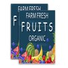 Farm Fresh Fruits Organic (24" X 36") Vinyl Decal Only (Pack of 2) |Sign|Sticker|Poster