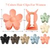 Flower Claw Clip 7 PCS Claw Clips, Hair Clips For Women Non Slip, Claw Clips for Thick Hair Women Girls Gifts, 7 Colors