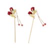 2 Pcs Chinese Style Rose Tassel Hair Stick Handmade Hanfu Traditional Style Exquisite Elegant Hair Forks Hairpins, Hair Accessories for Women Girls