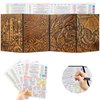 JiaoJiRen DND Dungeon Master Screen 3D Faux Leather,4 Panel Game Master Screen with Pockets DM Screen for DM Game Accessories Gift,Dungeons and Dragon,Pathfinder,D&D
