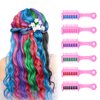 New Hair Chalk Comb for Girls Kids with light hair, Washable Temporary Hair Color Dye for Kids Age 5 6 7 8 9 10+ Birthday Gift Cosplay DIY, Halloween (Blue, Pink, Purple, Green, Red, Black)