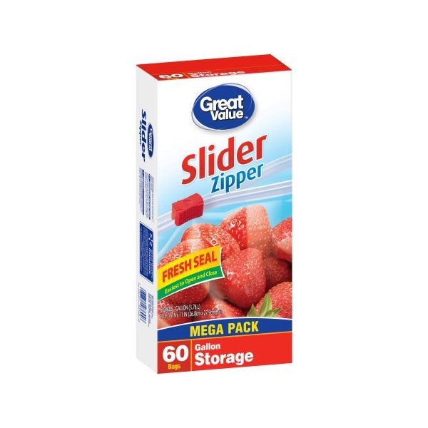 Great Value Gallon Storage Bags, 60 count