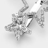 2Pcs Woman Silver Star Shape Shining Rhinestone Crystal Hairpin Hair Clip Metal Alloy Barrettes Hair Accessories for Party Wedding