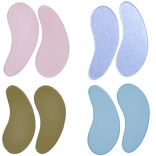 Under Eye Patches For Lash Lift Eyelash Extension Durable Gel Eye Pads Separate Upper & Lower Lashes Sticky Gel Eye Patch - Moon Shape Fit Eyelids Eyelash Mask Cover 4 Colors