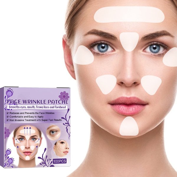 FAECEYER Face Forehead Wrinkle Patches -100 PCS Face Lift Tape Anti-Wrinkle Pads,Facial Wrinkle Patches Face Tape Lifting Invisible Patch for Wrinkles Facial Wrinkle Remover Tape
