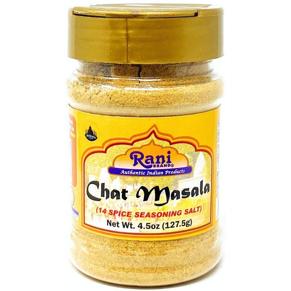 Rani Chat Masala (14 Spice Seasoning Salt) Tangy Indian Seasoning 4.5oz (127.5g) PET Jar ~ All Natural | No MSG | Vegan | No Colors | Gluten Friendly | NON-GMO | Indian Origin