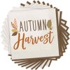 Golden Autumn White Paper Napkins (Pack of 16), Perfect for Holidays, Parties & Special Event, 5" x 5"