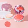 BLUE LOVE Air Cushion Liquid Blush for Cheeks with Mirror, Natural and Elegant Face Makeup Blush Cream, Silky Face Blushes Cheek Tint, Contour & Highlight Face for Sheer Finish (Pink Orange)