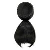 VAVANGA Hair Bun and Bang Set 2PCS, Synthetic Quick Bun N Bang Clip in China Bang Hair Clip on Hair Piece Bun with Bangs for Black Women(#1B, J072)