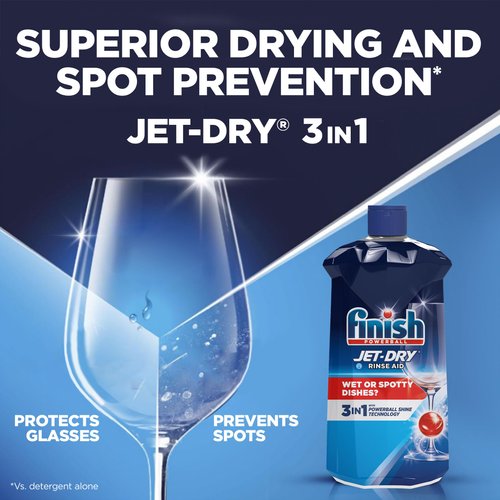 Finish Jet-Dry Liquid Rinse Aid, Dishwasher Rinse and Drying Agent, 23 fl oz, Packaging may vary