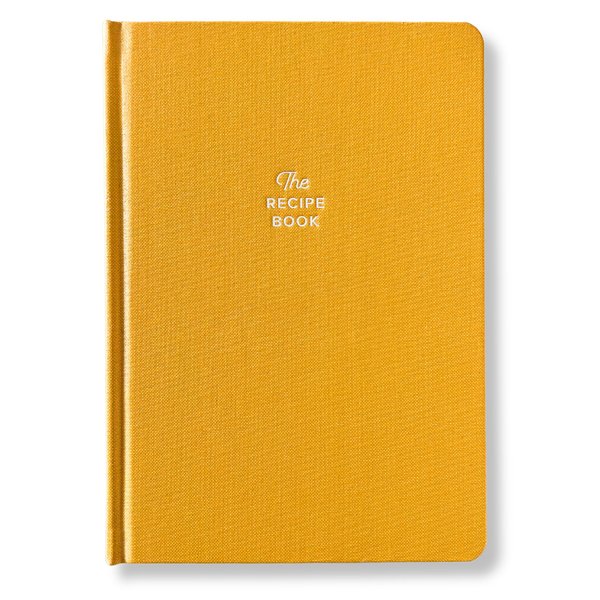 KUNITSA CO. Recipe Notebook - Keepsake Gift. Hardcover Blank Recipe Book to Write in Your Own Recipes, with Journaling Prompts about the Chef. 100 recipes (Mustard Yellow)