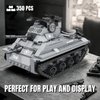 WULOBOOI WW2 Army M4A3 Tank Toys Building Blocks Set, Adult Collectible Tanks Model to Display, 350 Pieces Educational Construction Toys Gifts for Military Fans Boys Kids 8 9 10+