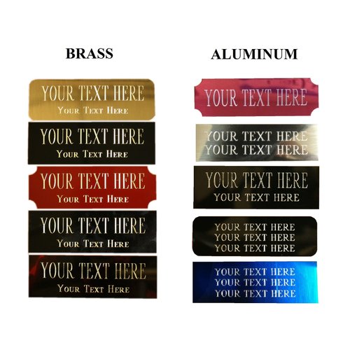 Personalized Custom Engraved Plate Engraving Plaque Art Label Name ID Tag Picture Trophy Flag Display Case, Picture Frame Brass/Aluminum 1"x3" inch