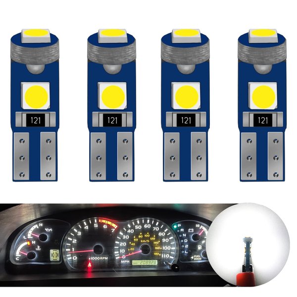 T5 LED Bulbs 74 73 37 2721 LED Bulb Canbus Error Free for Auto Car Interior Dome Door Dashboard Dash Instrument Panel Gauge Cluster Indicator Lights Lamp(White)