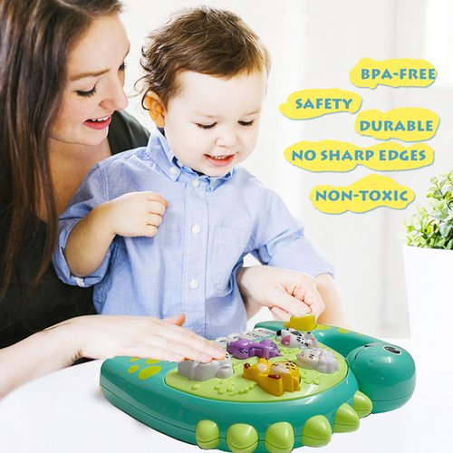 AMINFUN Baby Piano Toy, Dinosaur Piano Keyboard Light Up Sound Musical Toy, Learning Educational Interactive Infant Toddler Kids Toys Gift for Girl Boy
