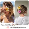 Flower Hair Claw Clips-6PCS for Thick Hair, Hawaiian Plumeria Hair Clips, Preppy Flower Hair Clip for Thin Hair, Hair Accessories for Women Girls Holiday Gifts