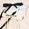 6PCS Hair Bows for Women Hair Clip Hair Tassel Hair Ribbon Ponytail Holder Accessories Slides Metal Clips Barrettes Girls Toddlers Teens Black Beige White