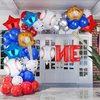 Rookie Of The Year 1st Birthday Decorations Baseball Foil Number 1 Balloons Set One First Birthday Party Supplies Glove Round Baseball Bat Theme Mylar Balloon Boys