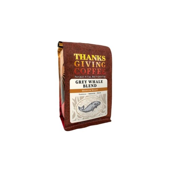 Thanksgiving Coffee "Grey Whale Blend- Flavored Coffee" Medium Roasted Whole Bean Coffee - 12 Ounce Bag