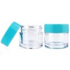 Beauticom 7 Gram / 7 ML (Quantity: 24 Pieces) Thick Wall Round Leak Proof Clear Acrylic Jars with Teal Lids for Beauty, Cream, Cosmetics, Salves, Scrubs