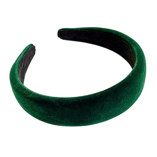 JINBUYAO Velvet Padded Headband Vintage Solid Color Hair Band Fashion and Comfortable Headwear for Women(Dark Green)