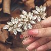 Latious Crystal Bridal Hair Comb Gold Rhinestone Hair Piece Wedding Hair Accessories for Brides and Bridesmaid (Gold)
