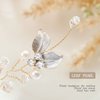 Foyte Crystal Bride Wedding Hair Comb Leaf Bridal Headpieces Rhinestone Flower Hair Vines Pearl Bridesmaid Side Combs Hair Accessories for Women and Girls (leaf)