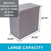 Double Laundry Hamper with Lid | Removable mesh bags | Dual Compartment Clothes Hamper | Grey