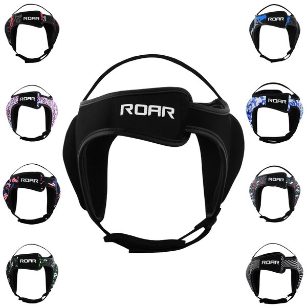 ROAR BJJ Headgear MMA Grappling Ear Guard Fighting Sparring Helmet (Black)