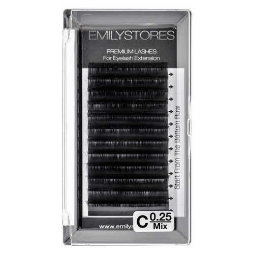 EMILYSTORES Lash Extensions 0.25mm Thickness B Curl Length Mixed 8-14mm Sizes Volume Individual Eyelashes For Eyelash Extensions (0.25,B,Mixed 8-14mm)