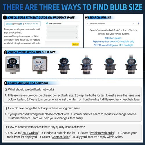 DMEX D2R 35W 6000K Cold White Xenon HID Headlight Bulbs 85126UB 66250 85126WX Replacement - 2pcs