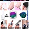 Cat Eye Chrome Nail Powder - 3PC Get Cat Eye Effect and Chameleon Mirror Effect, 9D Galaxy Gem Glitter Metallic Manicure Pigment with Bonus Black UV Gel and Magnetic Stick - Unique DIY Set