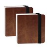 Funto Watercolor Journal 2-Pack, 3.9x3.9, 44 Pages Each,Cold-Pressed 100% Cotton, Pearlescent PU Leather Brown Hard Cover, Removable Elastic Band, Art Supplies for Watercolor & Mixed Media