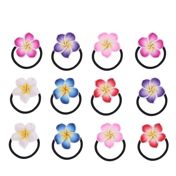 Beaupretty 12pcs Plumeria Hair Ties Plumeria Flowers Hair Clips Flower Hair Ties Hawaiian Hair Accessories for Women Girls for Beach Party Hairstyles Decor