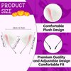 Pedenty Cat Fox Ears Headband for Women Girls, Halloween Cosplay Cat Costume Faux Fur Ears Headbands Hair Accessories for Adult Kids (White)…