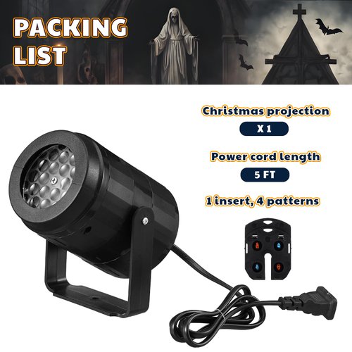 VIHOSE Halloween Projector Hologram Lights for Decoration Outdoor 4 in 1 Halloween Skull Projector Digital Ghost Decoration Kit for Holiday Indoor Party Yard Decor