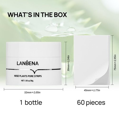 LANBENA Blackhead Remover Strips, Deep Cleansing Nose Strips, Pore Strips Blackhead Remover for Face, Black Head Remover for Nose, 10-15min Leaving Your Skin Fresh and Clean
