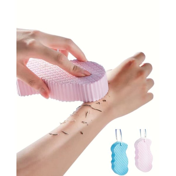 MULPG 2PCS Exfoliating Bath Sponge for Shower,Cleanses Skin of Dirt and Excess Oil, Dead Skin Remover for Body,Body Shower Sponge for Women,Kids,Pregnant,Adults