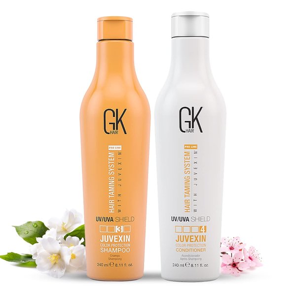GK HAIR Global Keratin Colored Shield Shampoo and Conditioner Sets (8.11 Fl Oz/240ml) - Deep Cleansing Moisturizing Heat Shield Protection for Color Treated Dry Damaged Curly Frizzy Hair - Sulfate Free