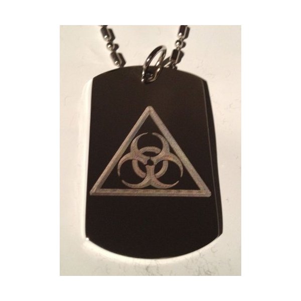 Novelty Biohazard Logo - Military Dog Tag Luggage Tag Key Chain Metal Chain Necklace