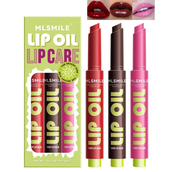 Jelly Lipstick Lip Stain Set,Tinted Lip Balm Click Lip Gloss Pen,Lightweight Melting Solid Lip Gloss,Waterproof Long Lasting Moisturizing Lip Tint,Vivid Color Glossy Shimmery Lip Glaze Lip Makeup-SetC